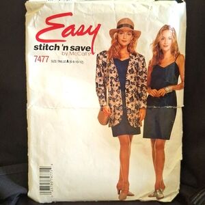 McCall's Easy stitch and save 7477 Sewing pattern